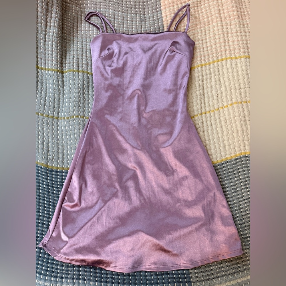 Windsor Lavender Satin Mini Dress